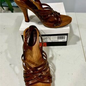 MIA Tan Strappy Heels